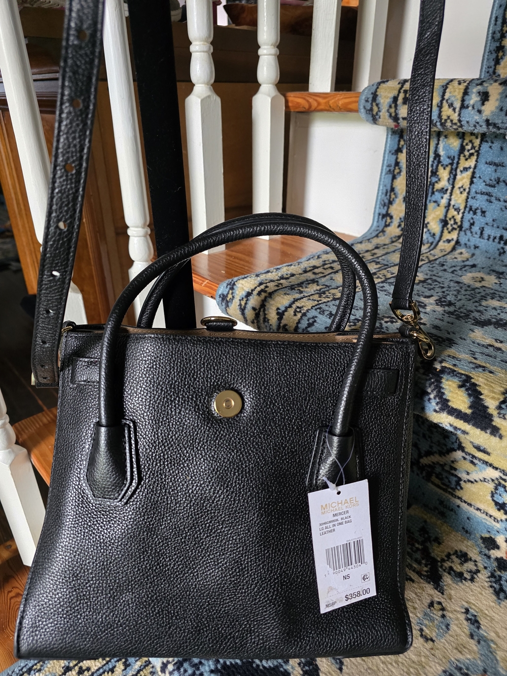 Michael Kors Black Leather Top-Handle Satchel